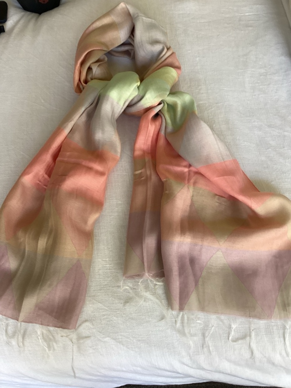 Peruvian Connection Sorbetto Shawl Sunset Cotton Silk Lightweight Wrap Scarf NWT - Picture 2 of 15